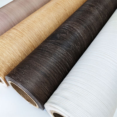 Półtwardy teksturę drewna PVC wnętrza folia do procesu laminacji